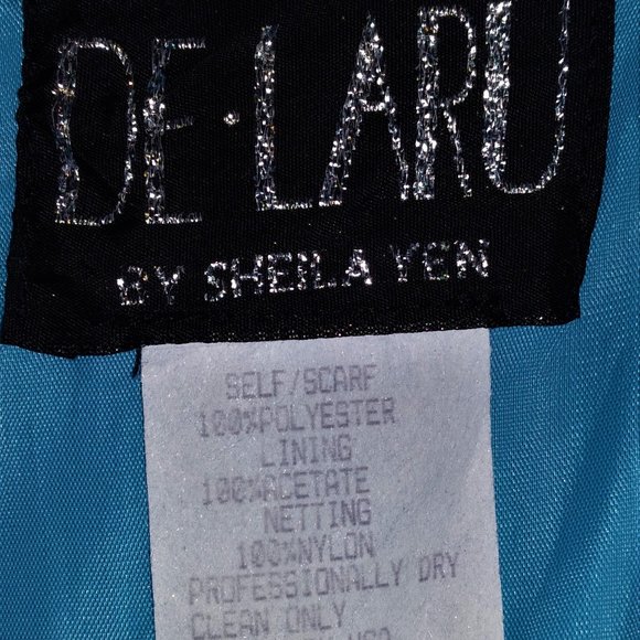 Vintage Beautiful De-Laru Bright Blue Prom/Formal Dress from 2000 - Size 3/4 - Picture 10 of 12